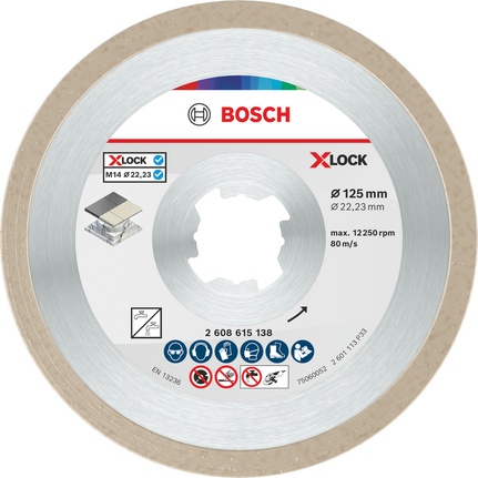 „Bosch“ keraminis pjovimo diskas plytelėms, 125 mm, su „X-Lock“ funkcija.