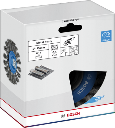 „Bosch“ metalinis vielinis šlifavimo diskas 115 x 0,5 mm kampiniams šlifuokliams.