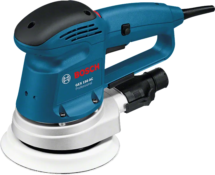 „Bosch GEX 150 AC“ ekscentrinis šlifuoklis su 150 mm padu.