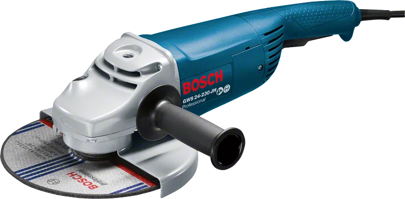 „Bosch GWS 24-230 JH“ kampinis šlifuoklis su šonine rankena.