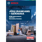 Bosch Professional produktų katalogas su įrankiais ir statybinėmis medžiagomis.