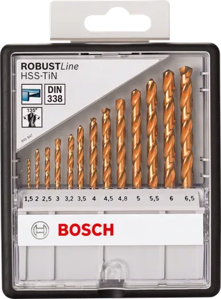 Bosch 13 daļu HSS-TiN metāla urbju komplekts.