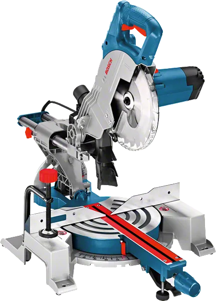 Bosch GCM 800 SJ bīdāmais leņķzāģis ar 216 mm asmeni.