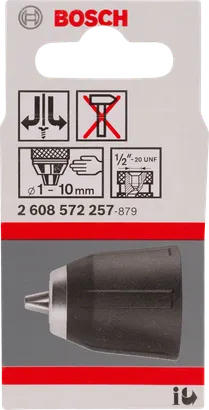 Bosch bezatslēgas patrona 1-10 mm urbjmašīnām.