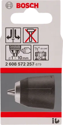 Bosch bezatslēgas patrona 1-10 mm urbjmašīnām.