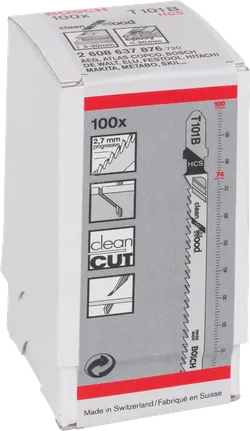 Bosch T 101 B figūrzāģa asmeņi, 100 gab. iepakojumā.