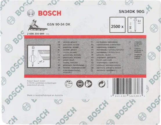 Bosch GSN 90-34 DK naglas 3,1 mm 2500×.