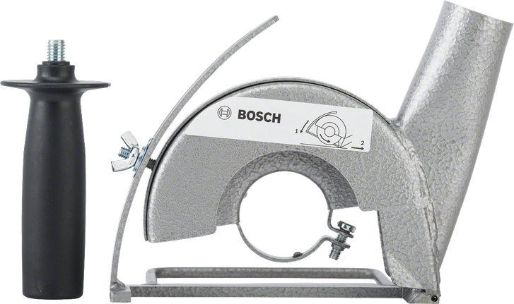 Bosch leņķa slīpmašīnas putekļu nosūkšanas aizsargs ar rokturi.