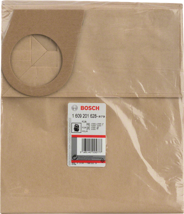 Bosch papīra filtra maisiņu iepakojums.