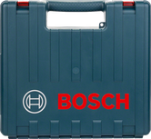 Bosch plastmasas koferis ar rokturi instrumentu glabāšanai.
