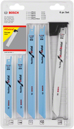 Bosch 6 daļu virzuļzāģa asmeņu komplekts kokam un metālam.