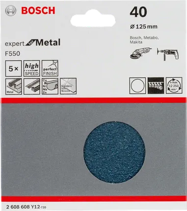 Bosch F550 125 mm slīpēšanas loksnes, 5 gab. iepakojumā.