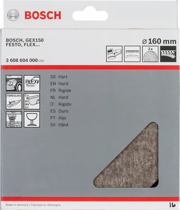 Bosch pulēšanas filcs 160 mm, mīksts, paredzēts rotācijas instrumentiem.
