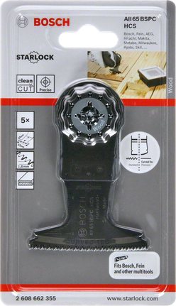 Bosch HCS iegremdējamā zāģa asmens AII 65 BSPC 3/8 collu cietkoksnei.