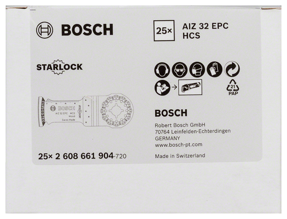 Bosch AIZ 32 EPC HCS Starlock iegremdējamā zāģa asmens.