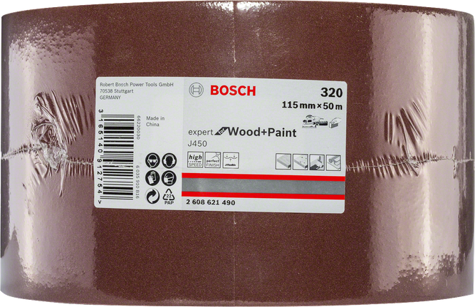 Bosch J450 Expert koka krāsas slīpēšanas rullis 115 mm x 50 m G320.