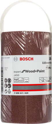 Bosch J450 Expert for Wood+Paint slīpēšanas rullis 115 mm x 5 m G180.
