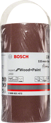 Bosch J450 Wood+Paint slīpēšanas rullis 115 mm x 5 m G320.