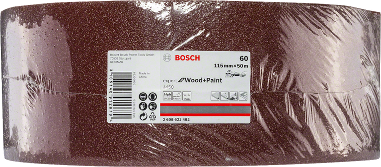 Bosch J450 Expert slīpēšanas rullis kokam un krāsai 115 mm x 50 m G60.