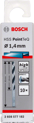 Bosch HSS PointTeQ 1,4 mm spirālveida urbis lielam ātrumam.