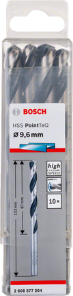 Bosch HSS PointTeQ 9,6 mm spirālveida urbju komplekts.