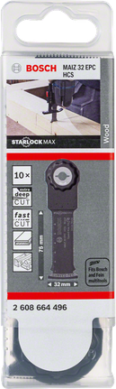 Bosch MAIZ 32 EPC 10 daļu Starlock Max koka zāģa asmeņi.