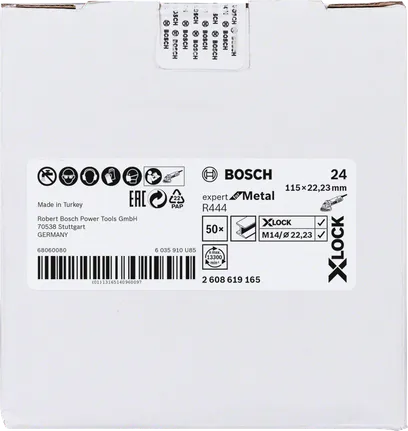 Bosch X-LOCK šķiedru slīpēšanas disks 115 mm G24 metālam.