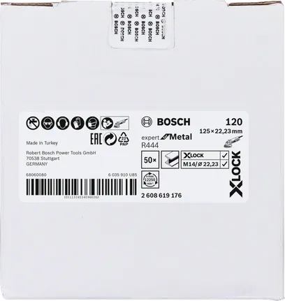 Bosch X-LOCK šķiedras slīpēšanas disks 125 mm G120 metālam.
