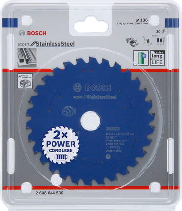 Bosch Expert for Stainless Steel ripzāģa asmens akumulatora zāģiem.