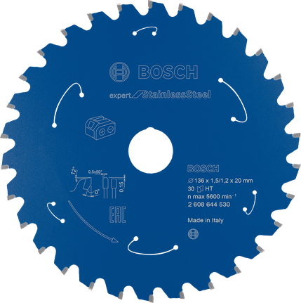 Bosch Expert nerūsējošā tērauda ripzāģa asmens 136 mm.
