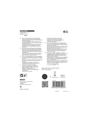 Bosch EXPERT daudzcaurumu slīpēšanas paliktnis 125 mm.