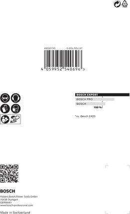 Bosch EXPERT M480 slīpēšanas tīkls 100 x 150 mm.