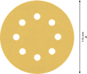 Bosch C470 smilšpapīra disks 115 mm ar 8 caurumiem.