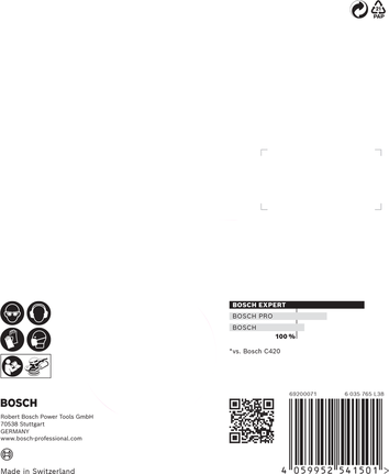 Bosch EXPERT C470 smilšpapīra komplekts, 125 mm, 8 caurumu iepakojums.