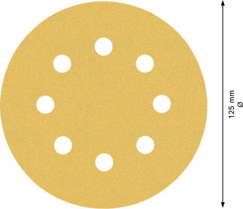 Bosch C470 smilšpapīra disks 125 mm ar 8 caurumiem.