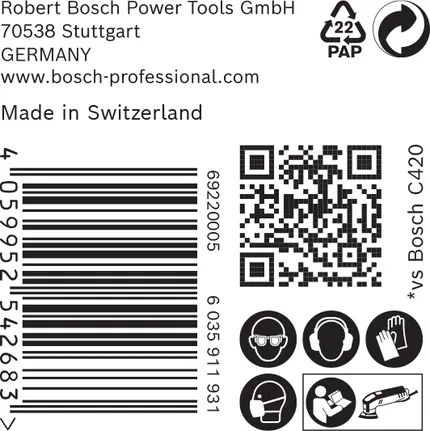 Bosch C470 delta slīpmašīnas smilšpapīrs 93 mm.