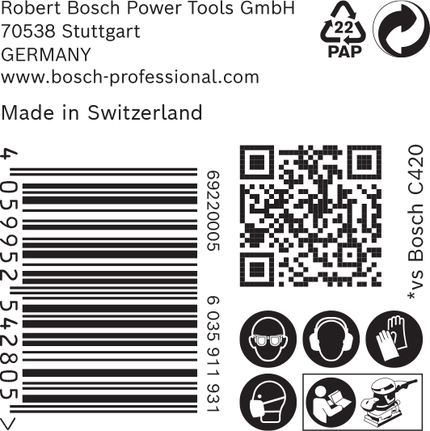 Bosch C470 smilšpapīrs 115 x 230 mm.