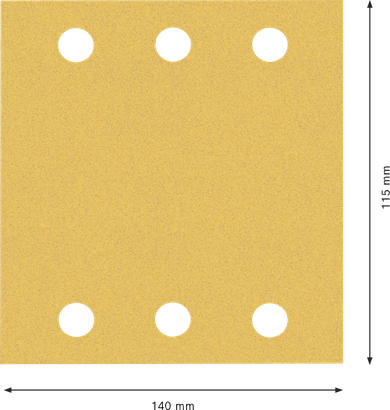 Bosch EXPERT C470 smilšpapīra loksne 115x140 mm ar putekļu caurumiem.