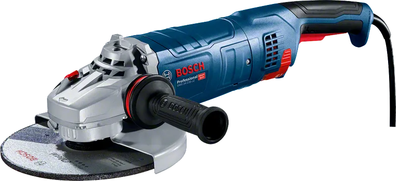 Bosch GWS 24 leņķa slīpmašīna ar ergonomisku rokturi.