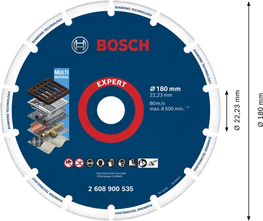 Bosch Expert daudzmateriālu dimanta griešanas disks 180 mm.