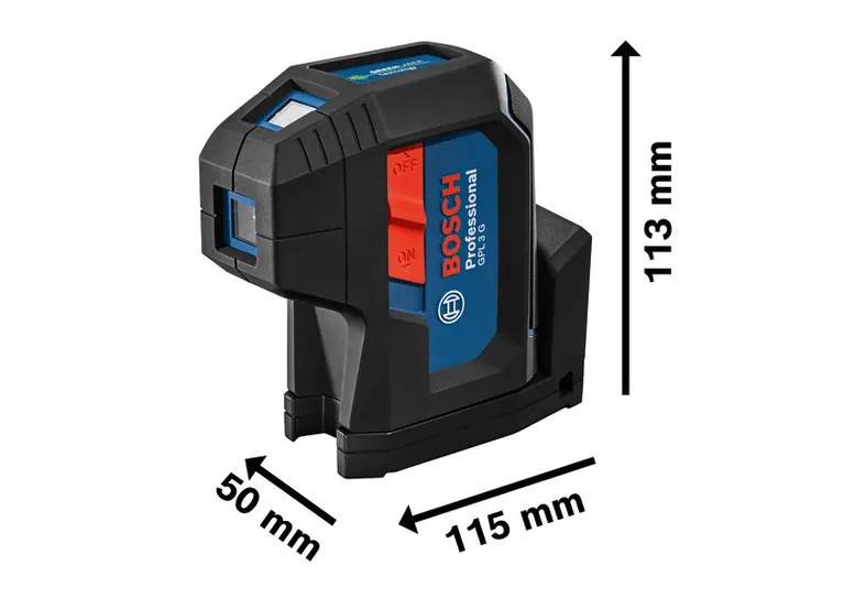 Bosch GPL 3 G punktu lāzers, kompakts, 113 mm augsts.