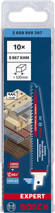 Bosch EXPERT S967XHM karbīda virzuļzāģa asmeņi, 10 gab. iepakojumā.