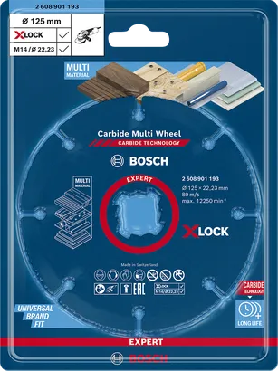 Bosch EXPERT Multi Material 125 × 22,23 mm griezējdisks X-Lock.