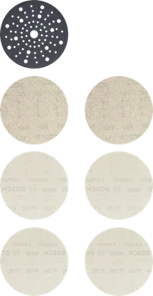 Bosch EXPERT M480 slīpēšanas disku sākuma komplekts, 150 mm, atvērts tīkls.