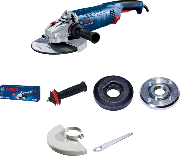 Bosch GWS 24-180 leņķa slīpmašīna ar piederumiem.