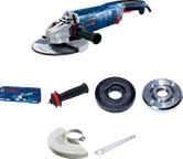 Bosch GWS 24-180 leņķa slīpmašīna ar piederumiem.