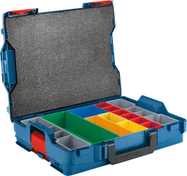Bosch L-BOXX 102 pārnēsāšanas soma ar 13 krāsu kodētiem nodalījumiem.