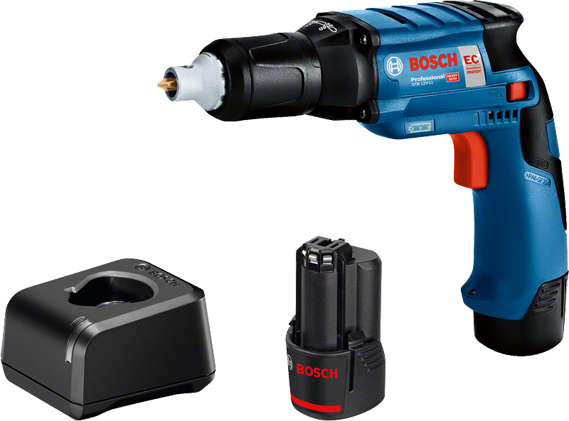 Bosch GTB 12V-11 akumulatora ģipškartona skrūvgriežu komplekts.