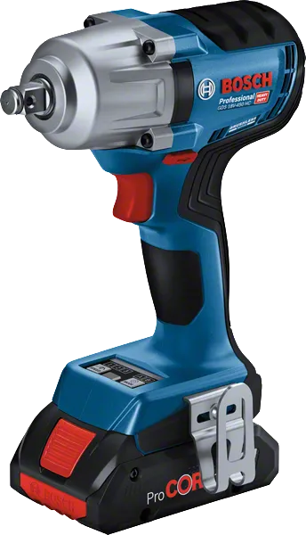 Bosch GDS 18V-450 HC akumulatora triecienskrūvgriezis, maks. 450 Nm griezes moments.