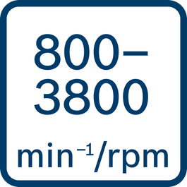  Brīvgaitas ātrums 800 – 3800 min.-1/rpm